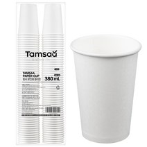 탐사 고평량 종이컵 무인쇄 380ml, 100개입, 1개