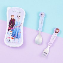 릴팡 겨울왕국2 이지워시 스푼 포크 케이스 세트, 혼합 색상, 1세트