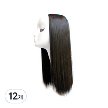 알리다 인모 100 똑딱이 붙임머리 3.5cm, 블랙, 12개