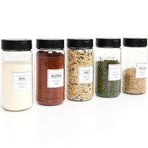 소담 PET 양념통 세트, 1세트, 양념통 500ml x 5p + 라벨스티커 9종