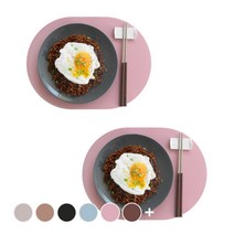 에이드엘 일립스 실리콘 테이블매트 2p, 인디핑크, 327 x 242mm