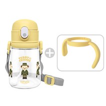 타푸코 테디베어 프렌즈 트라이탄 목걸이 양손잡이 빨대컵 360ml, 옐로우, 1개