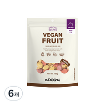 닥터독 강아지 트릿간식 후르츠 100g, 6개, 딸기 + 체리 + 블루베리 + 라즈베리 + 망고 + 파인애플 + 코코넛 + 바나나 혼합맛