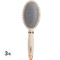 와에이스 에어백 정전기 방지 패들 헤어브러쉬 타원형, 3개, 베이지