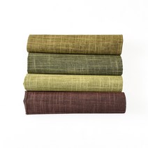 나비손길 린넨 7수 혼방 대폭 원단 1/8마 세트, 레드브라운, 모스그린, 카키, 올리브