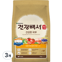 뉴트리나 건강한 피부 강아지 사료, 3개, 1.2kg, 연어