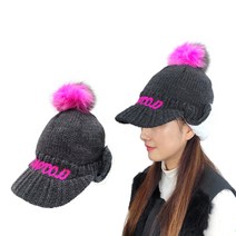 고운골프 테잎자수 귀달이 방한 골프모자, 그레이