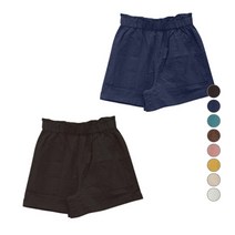 데일리앤 여성용 콤마 코튼 스판 밴딩 4부 반바지 2p