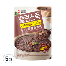 샘표 밸런스죽 동지 찹쌀통팥죽, 420g, 5개