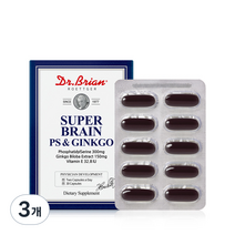 닥터브라이언 슈퍼브레인 포스파티딜세린 앤 징코 15일분 기억력개선, 30정, 3개