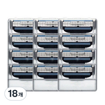 온비유 질레트 호환 프리미엄 밀착 3중 면도날 마하3, 18개, 4개입