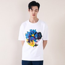 리버클래시 플라워 아트웍 프린팅 자수 루즈핏 티셔츠LHS41627