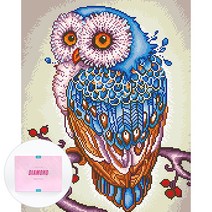 디클레어 액자 캔버스형 보석십자수 DIY 키트 40 x 50 cm, 1세트, 행운의 부엉이