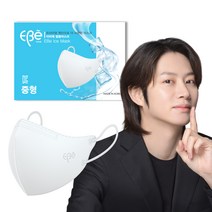 이비에 새부리형 컬러 일회용 얼음마스크 중형, 30매, 1개, 화이트