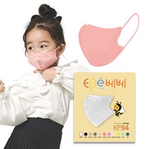이비에 베베 마스크 귀편한 소형 새부리형 아동용 KF94, 30매, 1개, 진핑크