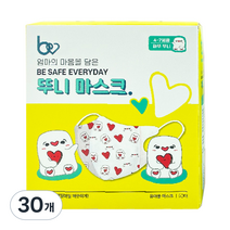 뷰라뷰 뚜니 마스크 4~7세 유아용 하뚜뚜니, 50매입, 3개, 하트 뚜니