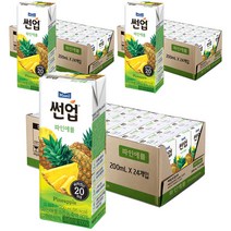 썬업 파인애플 주스, 200ml, 72개