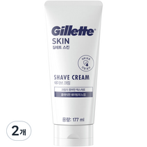질레트 스킨텍 저자극 쉐이브 크림, 177ml, 2개