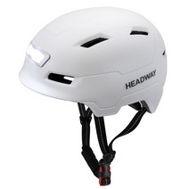 헤드웨이 전후방 LED 라이트 전기스쿠터 자전거 전동킥보드 헬멧 E3-10L, 무광 화이트