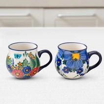 파뷔에 블루리본 머그컵 2종 x 2p 세트, 혼합색상, 1세트