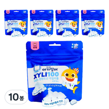 핑크퐁 아기상어 자일리100 핀란드100% 자일리톨, 40g, 10봉