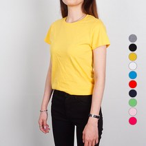 여성용 비비드 데일리 빅사이즈 반팔티