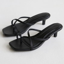 단골언니 여성용 스퀘어라인 스트랩 쪼리 5cm 뮬 슬리퍼 요니타