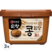 대상 청정원 메주 콩된장 사각, 450g, 3개