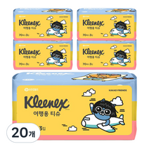 크리넥스 카카오 여행용 티슈, 210매입, 20개