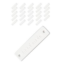 동대문단추왕 인조가죽 핸드메이드라벨 40 x 10 mm, 화이트, 30개입