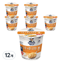 퀘이커 구운 누룽지 오트밀 시리얼컵, 50g, 12개