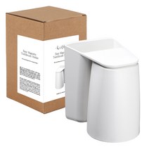 리빙듀오 자석 양치컵 칫솔꽂이, 화이트, 1개