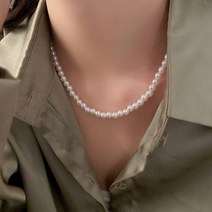 블랙스완 여성용 패션 진주 목걸이 6mm