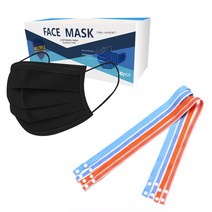 페이스 일회용 부직포 대형 마스크 블랙 50매 + 알파 마스크 스트랩 L 4종 세트 멀티7, 1세트