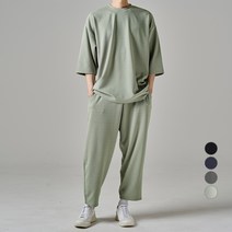 하이후 남성용 이지 심플 7부 티셔츠 + 9부 팬츠 트레이닝 세트