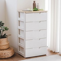 아이리스 플라스틱 5단 서랍장 HG-555B, 화이트, 1개