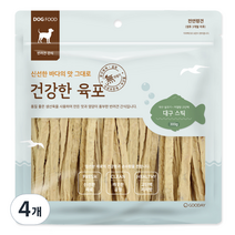 굿데이 건강한 육포 스틱 강아지간식, 대구, 300g, 4개