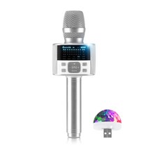 미라클엠 블루투스 마이크 + 파우치 + 미러볼, 마이크(M100) 화이트 + 파우치 + 미러볼, 1세트