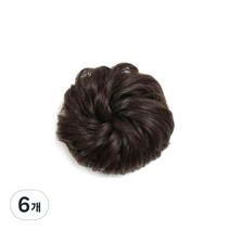 하이유니 펌 똥머리 헤어밴드 부분 가발, 브라운블랙, 6개