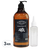 시크릿덤 아로마 베이직 마사지오일 1000ml + 펌프 + 공병 100ml, 3세트