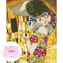 디클레어 액자 캔버스형 보석십자수 DIY 키트 40 x 50 cm, 1세트, 클림트 키스