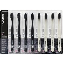 켄트 비장탄 초극세모 칫솔 탄 블랙 4p + 탄 화이트 4p 세트, 1세트, 8개