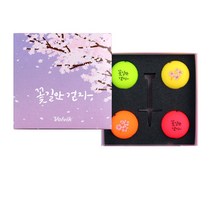 볼빅 NEW 꽃길만걷자 3피스 컬러 골프볼 4종 세트, 레드, 그린, 오렌지, 옐로우, 1세트, 4개