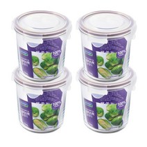 글라스락 퍼플에디션 원형 도어포켓 밀폐용기 720ml, 4개, 단품