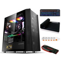 포유컴퓨터 게이밍 에디션 15 조립PC 랜덤발송 (i7-11700F WIN10 Home RAM 16GB NVMe 500GB + RTX3060Ti) + 게이밍 기계식 키보드 + 게이밍 장패드 + 5구형 멀티탭 + USB 32GB, 기본형
