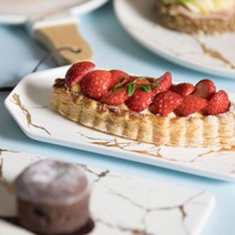 루이앤탑펠 골드마블 헥타곤 디저트 플레이팅 접시, 화이트, 1개