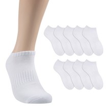 베이스알파 에센셜 남성용 스포츠 파일 쿠션 스니커즈 양말, 화이트