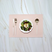 파스텔톤 방수 식탁매트 테이블, 핑크베이지, 45 x 30 cm
