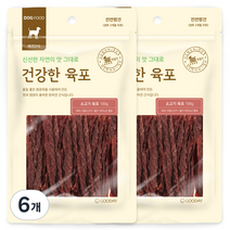 굿데이 건강한 육포 강아지 간식 100g, 소고기맛, 6개