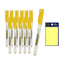 모나미 중간 글씨용 네임펜 F 노랑색 12p + 투코비 스티키 메모패드 세트, 노랑, 1세트